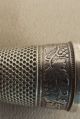 Antique French Grapevine Leaves Band Sterling Silver Thimble Thimbles photo 4