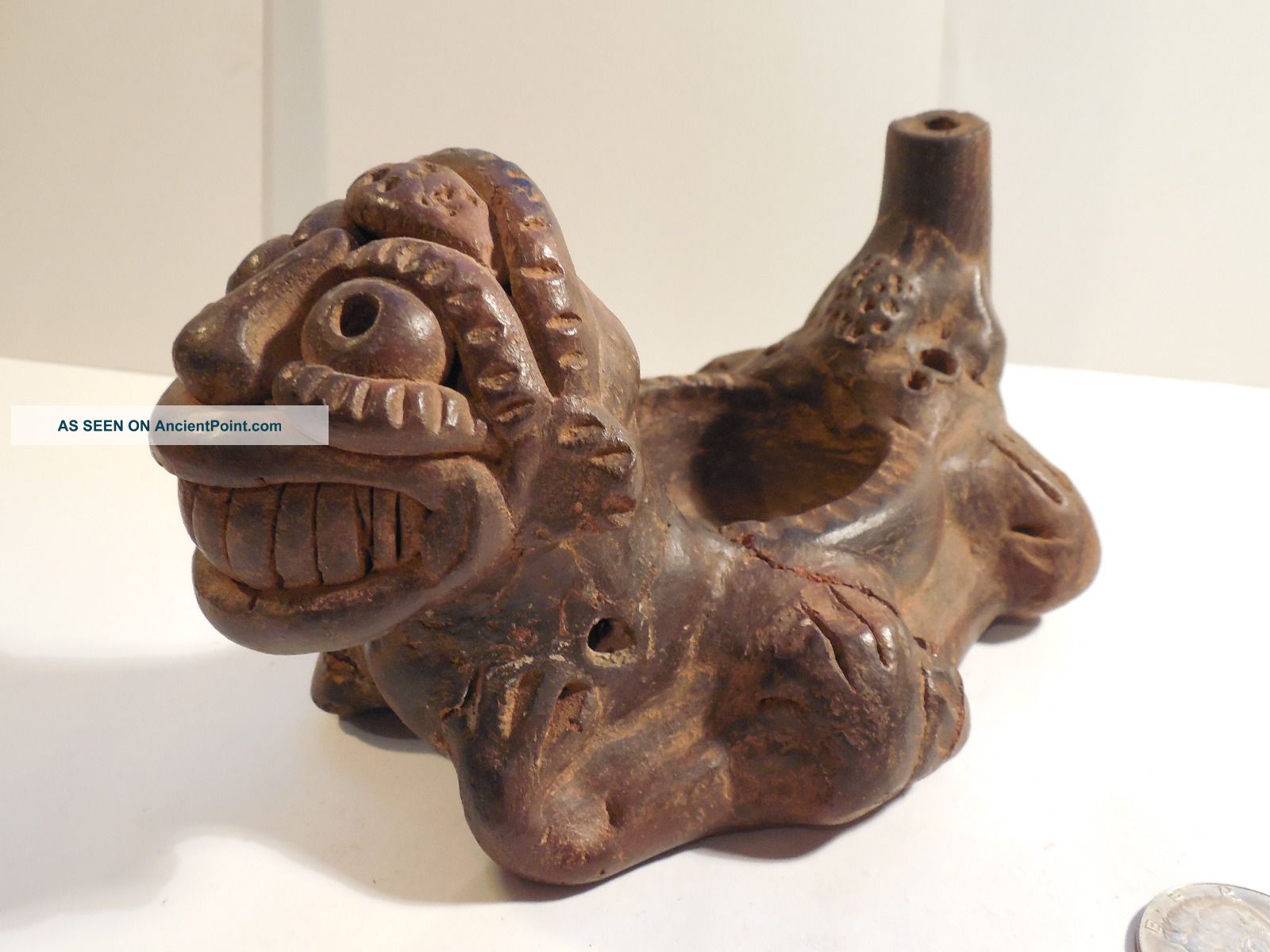 Costa Rica Jaguar Whistle Bowl Pre - Columbian Archaic Ancient Artifact Mayan Nr The Americas photo