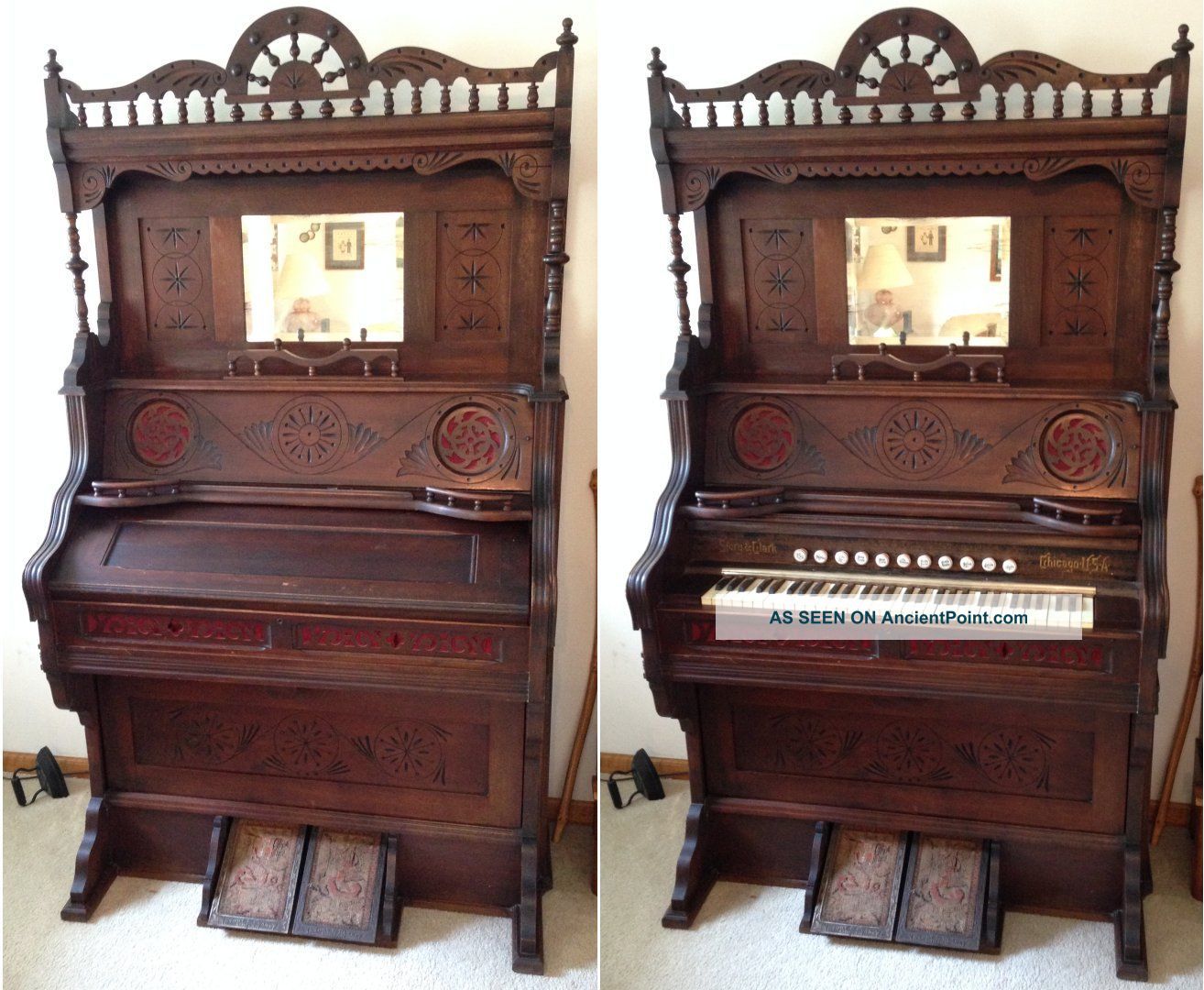 Story & Clark Victorian Parlor Pump Organ 59112 - And Sounds Great Keyboard photo