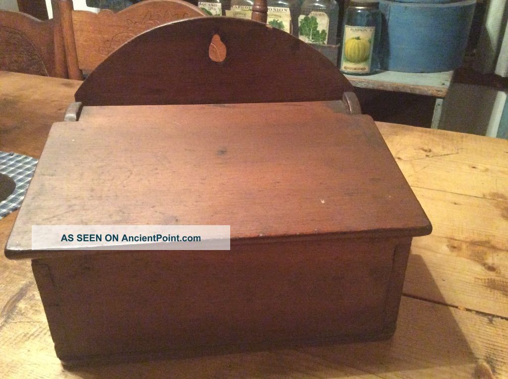 Wonderful 19th Century Wooden Wall Box Primitives photo