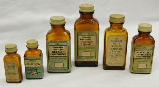 6 Vintage Eli Lilly & Co.  Medical Pharmacy Medicine Pill Bottles photo