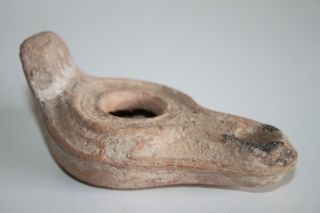 Ancient Roman Pottery Oil Lamp 4/5th Cent Ad Terracotta photo