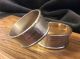 His & Hers English Solid Sterling Silver Napkin Rings 57.  78 Grams Napkin Rings & Clips photo 1