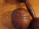 Antique Wooden Hand Weights Dumb Bells - - Vintage - Primitive - Steampunk Primitives photo 9