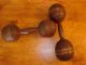 Antique Wooden Hand Weights Dumb Bells - - Vintage - Primitive - Steampunk Primitives photo 2