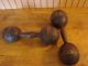 Antique Wooden Hand Weights Dumb Bells - - Vintage - Primitive - Steampunk Primitives photo 4
