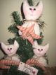 3 Handmade Christmas Fabric Cat Candy Canes Star Ornies Bowl Fillers Decor Primitives photo 3