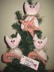 3 Handmade Christmas Fabric Cat Candy Canes Star Ornies Bowl Fillers Decor Primitives photo 4