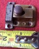 Antique Vtg Cupboard Cabinet Door Latch & Keeper Spring Loaded Solid Cast Brass Other Antique Hardware photo 1