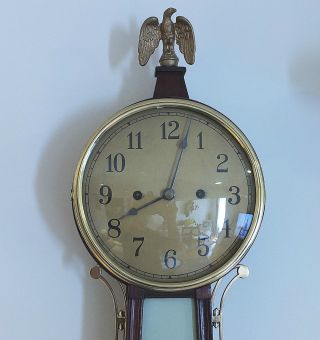 Rare - 30 Days - England Patd 1899 - Haven - Huge Banjo 45 Inch Clock photo