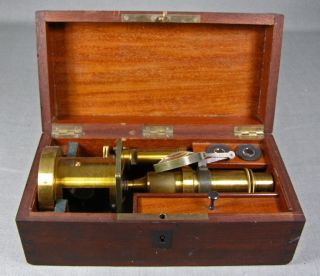 Antique 1830 ' S French Microscope & Case Jean - Gabriel - Augustine Chevallier No Res photo