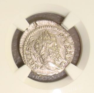 Ad 193 - 211 Septimius Severus Ancient Roman Silver Denarius Ngc Ms 5/5 3/5 photo