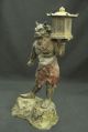 Japanese Colored Bronze Guardian Devil Oni Statue 