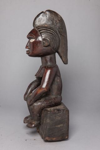 Bembe Seated Female Sculpture,  D.  R.  Congo,  Zambia,  African Tribal Statue photo