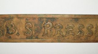 Antique Vtg Ca 1900 Brass National Cash Register Merchants Name Top Plate Sign photo