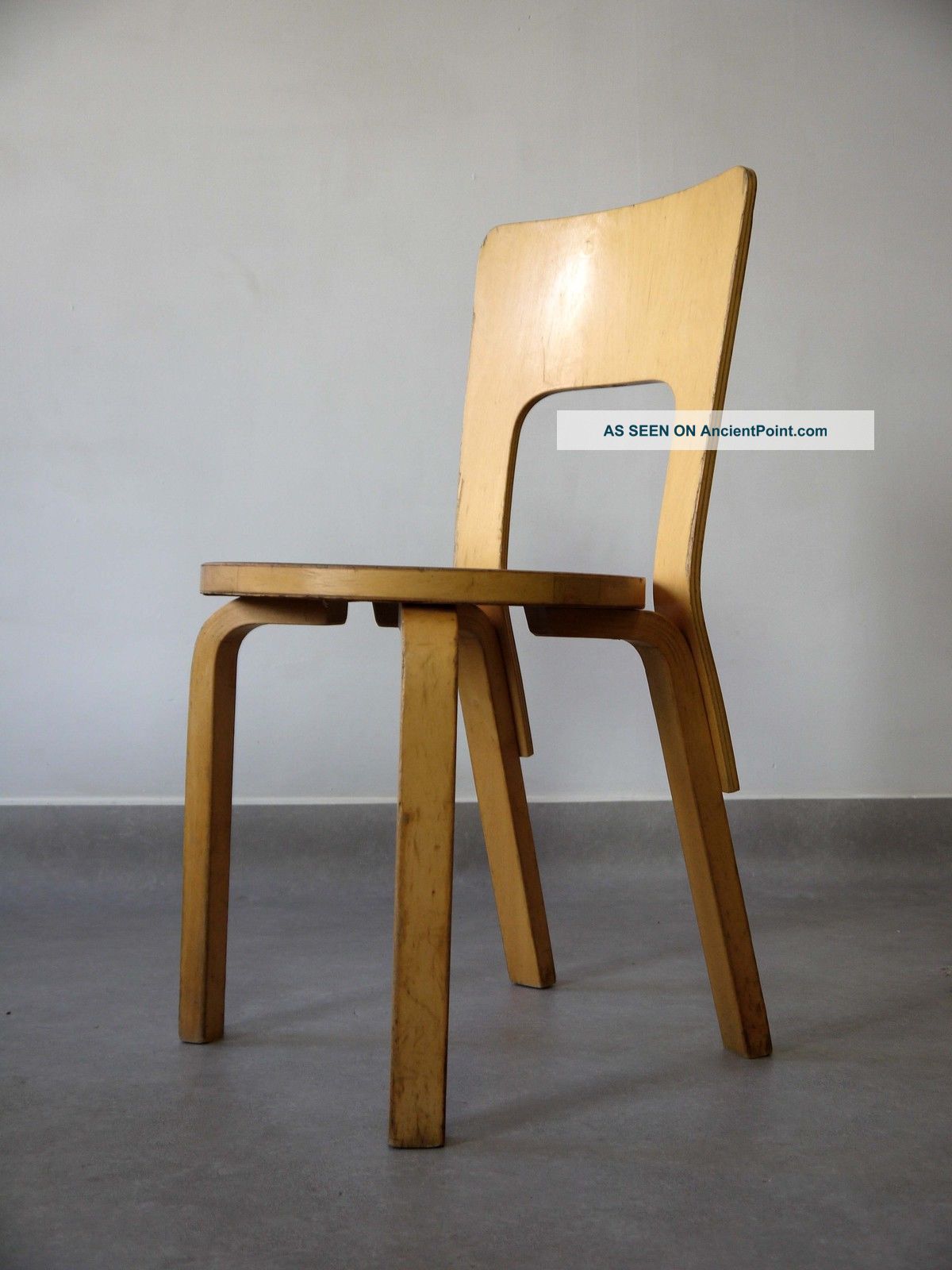 1940s Vintage Model 66 Chair Alvar Aalto For Artek Finland Bent Plywood 1900-1950 photo