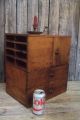 Rare Antique Wood Storage Cupboard Cabinet Cubby Slots Drawers Aafa Nr Primitives photo 1