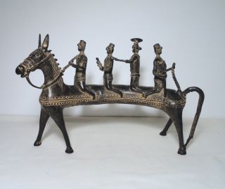 Antique Vintage Mali West African Dogon Bronze Horse Riders Sculpture Ashanti ? photo