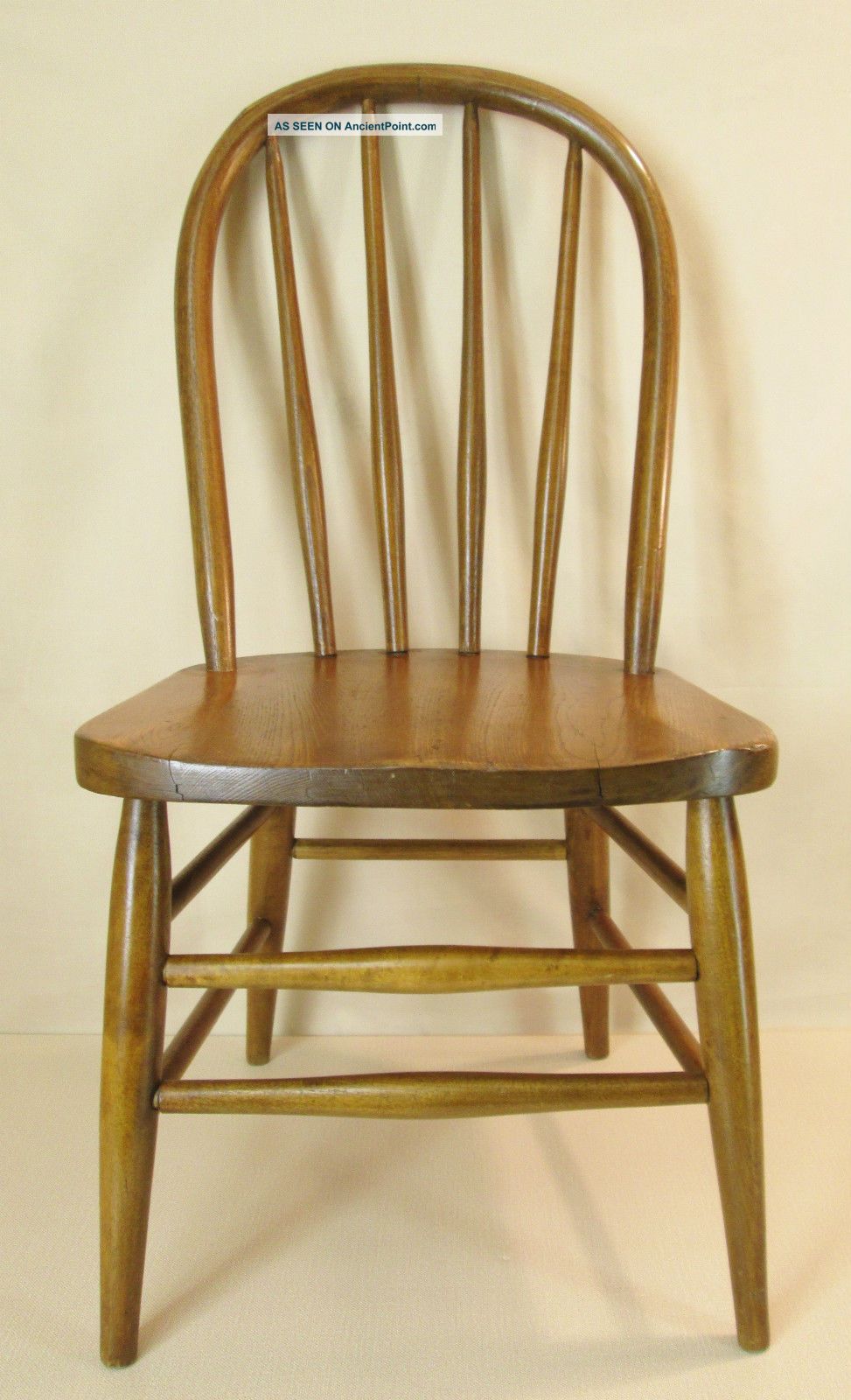 Vtg 1940 - 50 ' S Large Child ' S Youth Solid Oak Wood Bentwood Back Chair Med.  Stain 1900-1950 photo