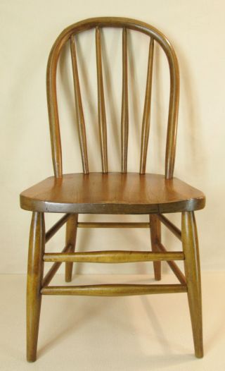 Vtg 1940 - 50 ' S Large Child ' S Youth Solid Oak Wood Bentwood Back Chair Med.  Stain photo