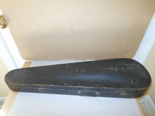 Antique G.  S.  B.  Black Coffin Style Wood Violin Case Late 1800 ' S - For Restoration photo