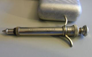 Antique Parke Davis Metal Syringe With Case Medical photo