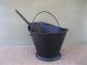 Antique Coal Scuttle Hod Bucket Primitive 17 Metal Boss Ash Shovel Bail Handle Hearth Ware photo 1