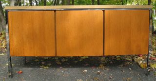 Knoll Style Mid Century Credenza Danish Modern Office Cabinet Storage photo