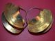 Huge African Fulani Tribal Lightweight Gold Washed Brass Earrings Jewelry photo 3