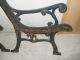 Vtg Pair Ornate Cast Iron Garden Park Bench Legs & Back Rest Heavy Duty Antique Parts & Salvaged Pieces photo 4