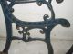 Vtg Pair Ornate Cast Iron Garden Park Bench Legs & Back Rest Heavy Duty Antique Parts & Salvaged Pieces photo 5
