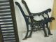 Vtg Pair Ornate Cast Iron Garden Park Bench Legs & Back Rest Heavy Duty Antique Parts & Salvaged Pieces photo 7