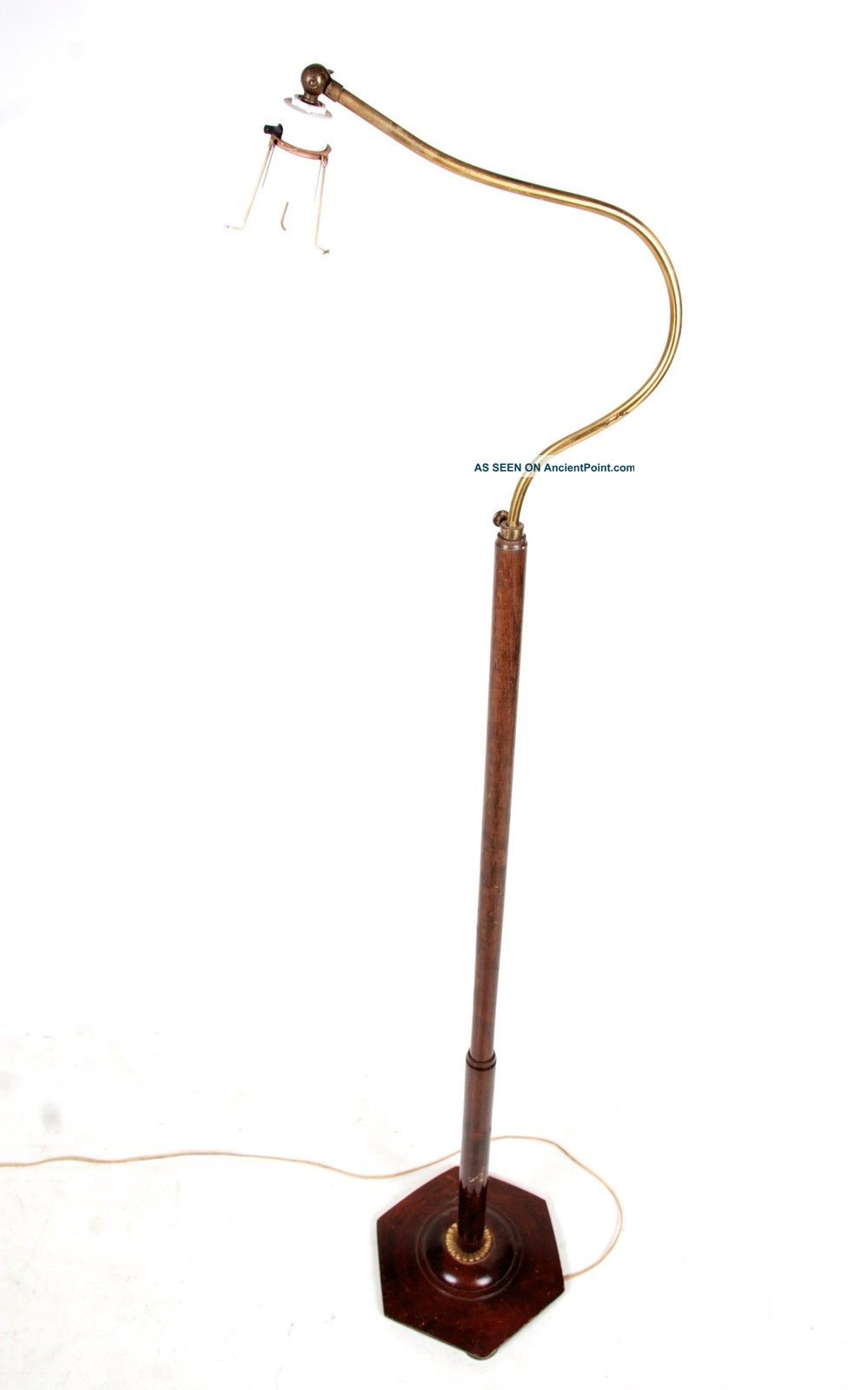 Vintage Bronze Lamp Floor Lamp Swedish Biedermeier Extending Standard Lamp 20th Century photo