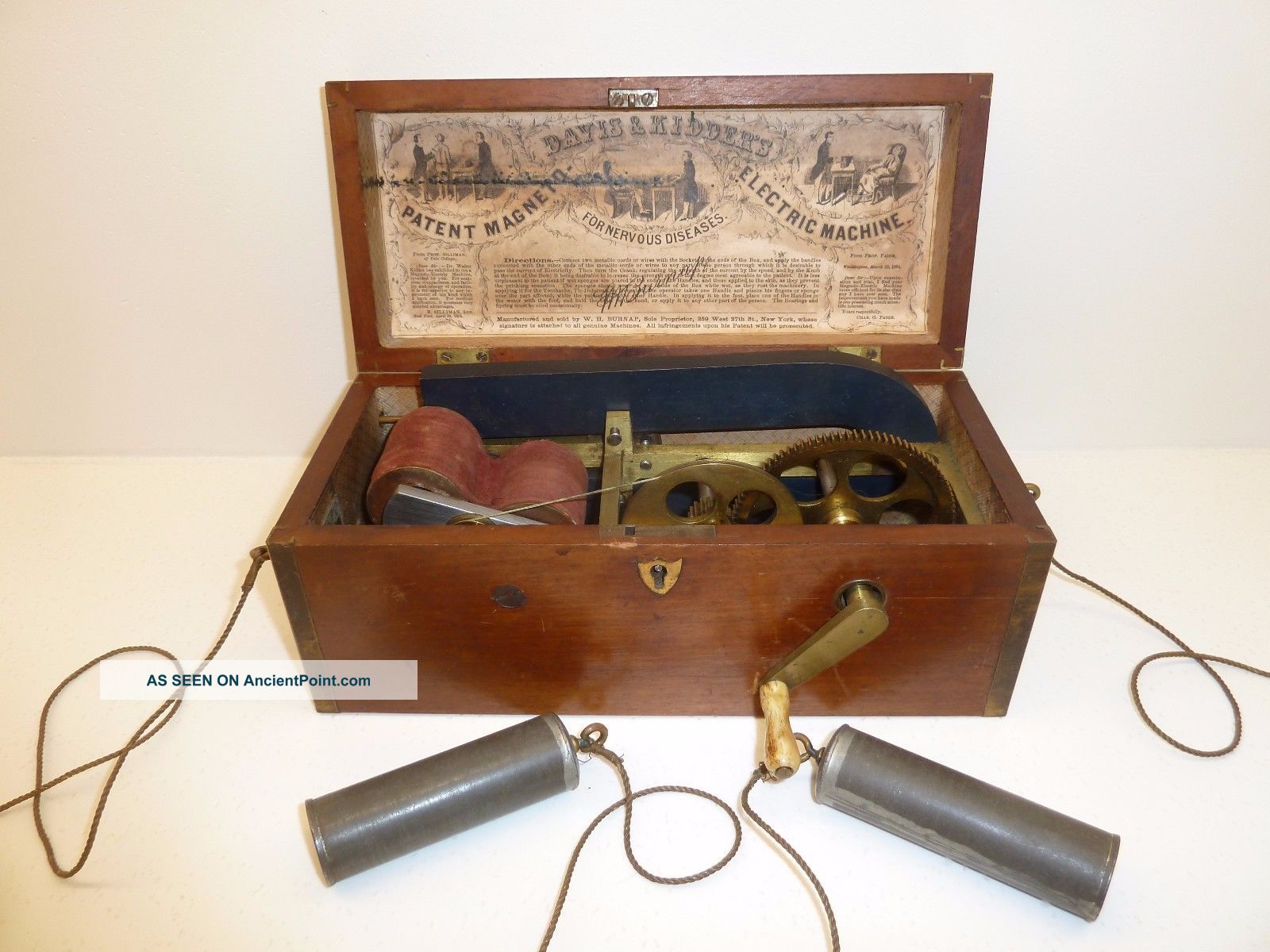 1854 Davis & Kidder ' S Magneto Electric Machine For Nervous Disorders - Quack Medicine photo