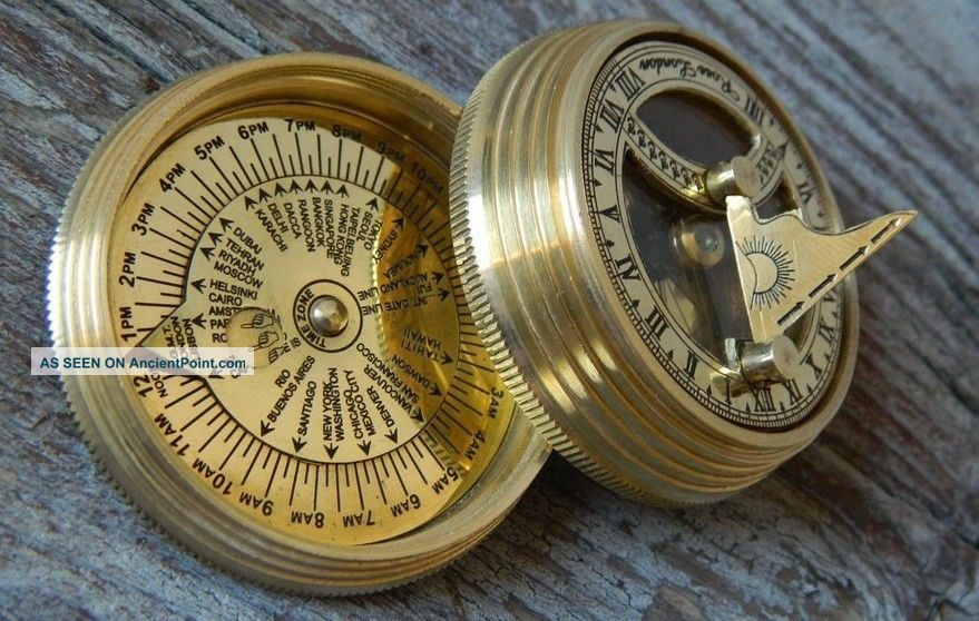 Nautical Collectibles Brass Sundial Compass Compasses photo