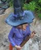 Halloween Folk Art Witch Statue Black Cat Broom Spider Hat Primitive Fall Decor Primitives photo 2