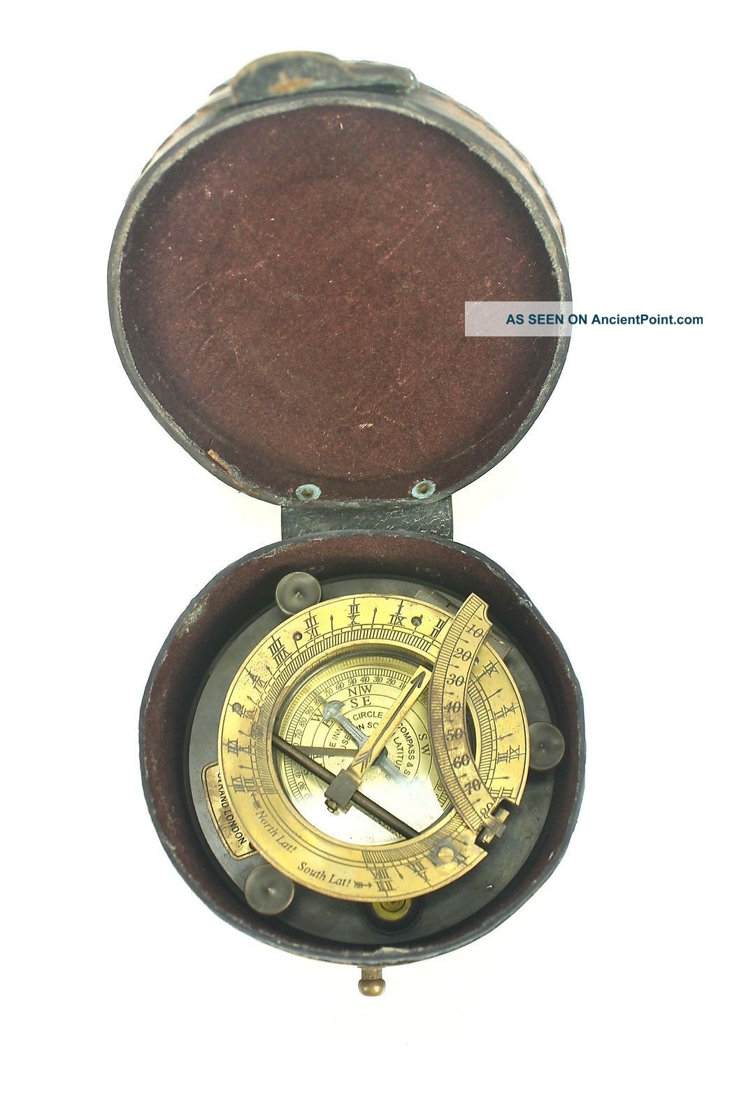 Antique J.  H.  Jh Steward Strand London Nautical Maritime Brass Sundial Compass Compasses photo