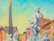 Impressionist Painting Of Piazza Navona Rome By Listed American Other Maritime Antiques photo 2