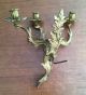 Antique Pair Gilded Brass Bronze Sconce Rococo Candleholder Sconces Chandeliers, Fixtures, Sconces photo 3