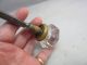 Vtg Antique Clear Pressed Glass And Brass Small Door Knob Door Knobs & Handles photo 2