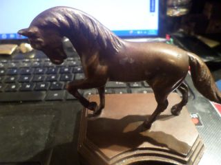 Vintage Nuart N.  Y.  C.  Cast Spelter Faux Bronze Tone Horse Ashtray Coin Dish photo