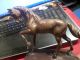 Vintage Nuart N.  Y.  C.  Cast Spelter Faux Bronze Tone Horse Ashtray Coin Dish Metalware photo 1