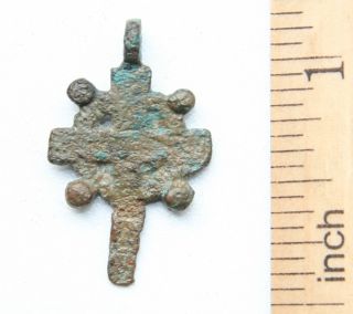 Ancient Old Bronze Golgotha Cross (sep50) photo