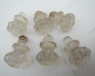 6 Vintage Small Glass Drawer Knobs photo