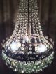 Antique French Huge Basket Style Crystal Brass Chandelier Lamp Light 1940s Chandeliers, Fixtures, Sconces photo 2