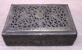 Antique Brass Sheet Made Jewelry Box With Net Cutting Hand Carving Work photo