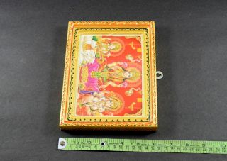 Hand Painted Wood Frame Indian God Decor Print Handmade Gift.  I50 - 6 photo