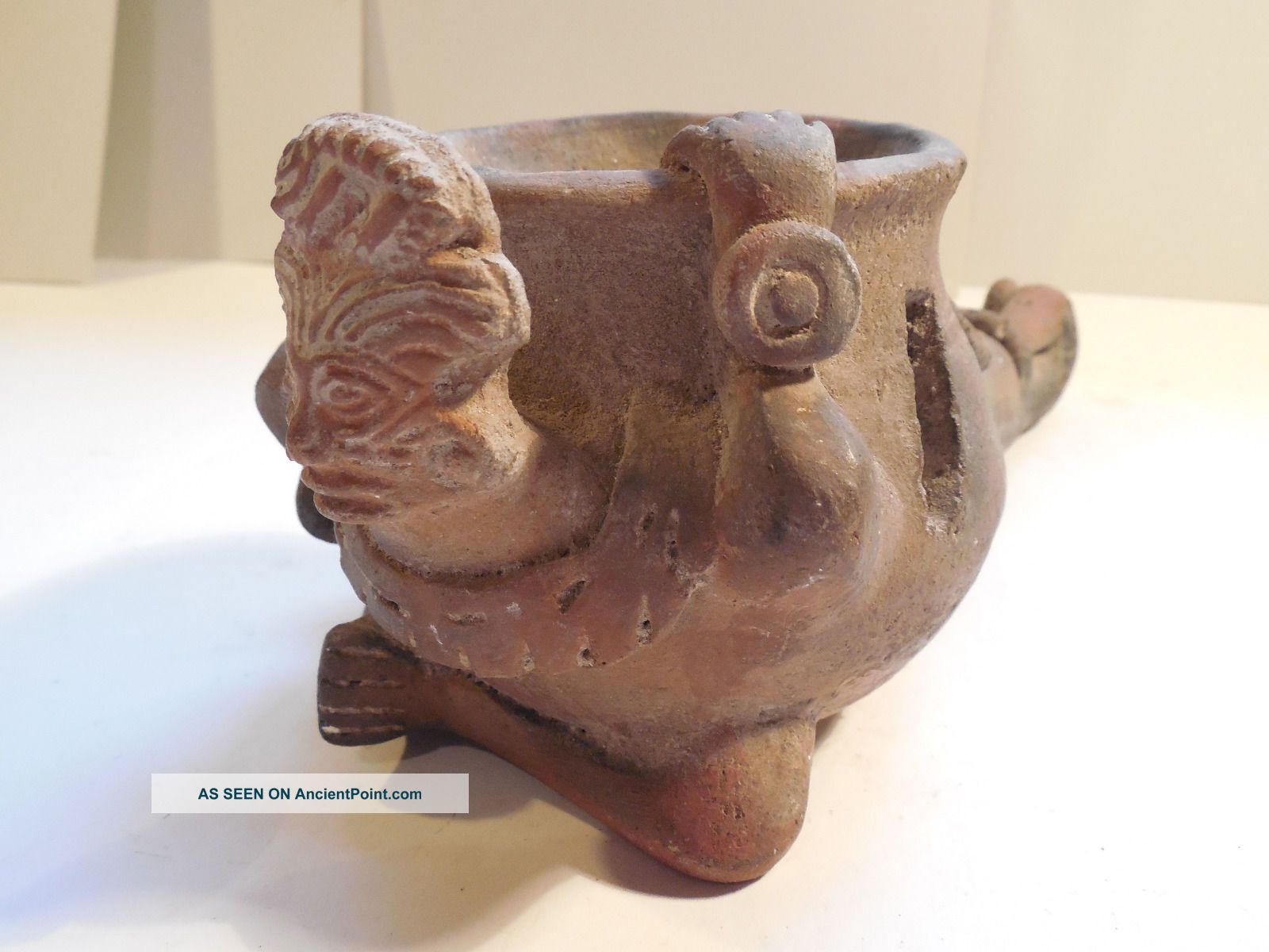 Toltec Rattle Brazier Pre - Columbian Archaic Ancient Artifact Olmec Zapotec Mayan The Americas photo