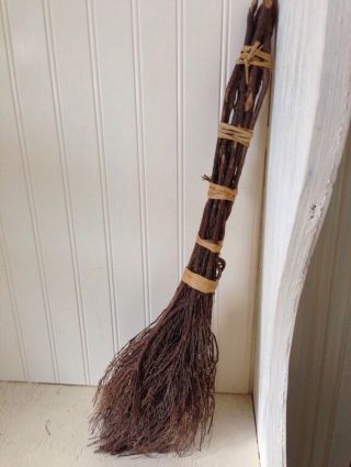 Antique Primitive Whisk Broom Witch Old Primitive Fall Harvest Country Decor photo