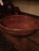 Wonderful Early Beehive Wood Dough Bowl,  Putty Paint,  Out Of Round Primitives photo 9